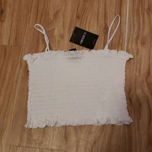 Forever 21 shirred knit cami crop top